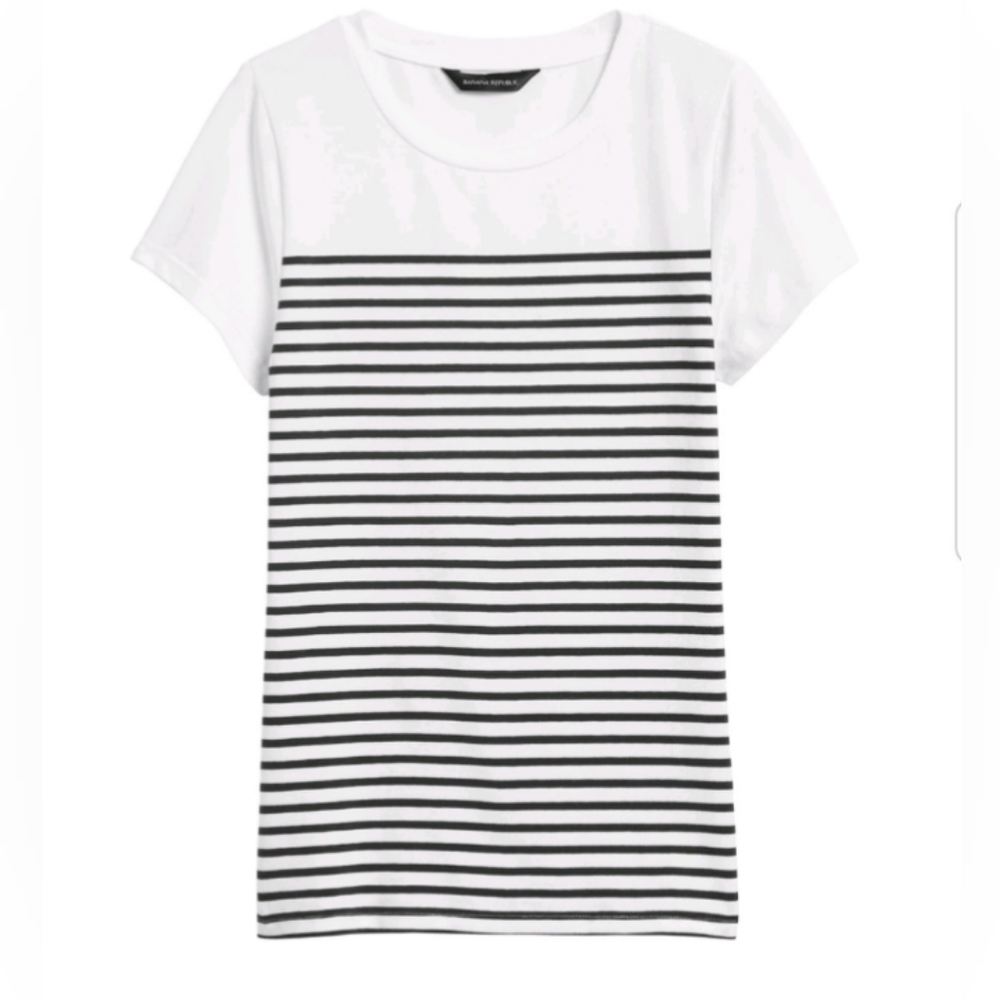 DONATED💥BR navy striped cotton modal tshirt